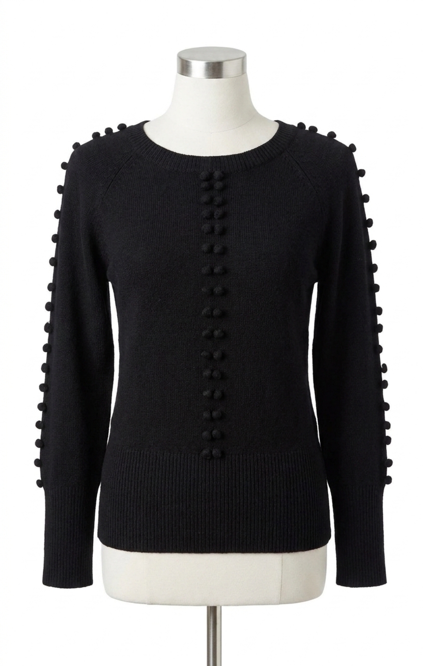 NEW LOVE TOKEN ashton long sleeve sweater in black